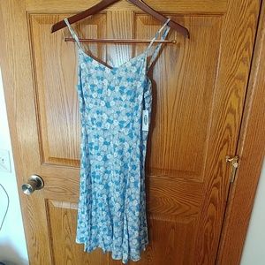 NWT Spaghetti Strap Blue Floral Dress